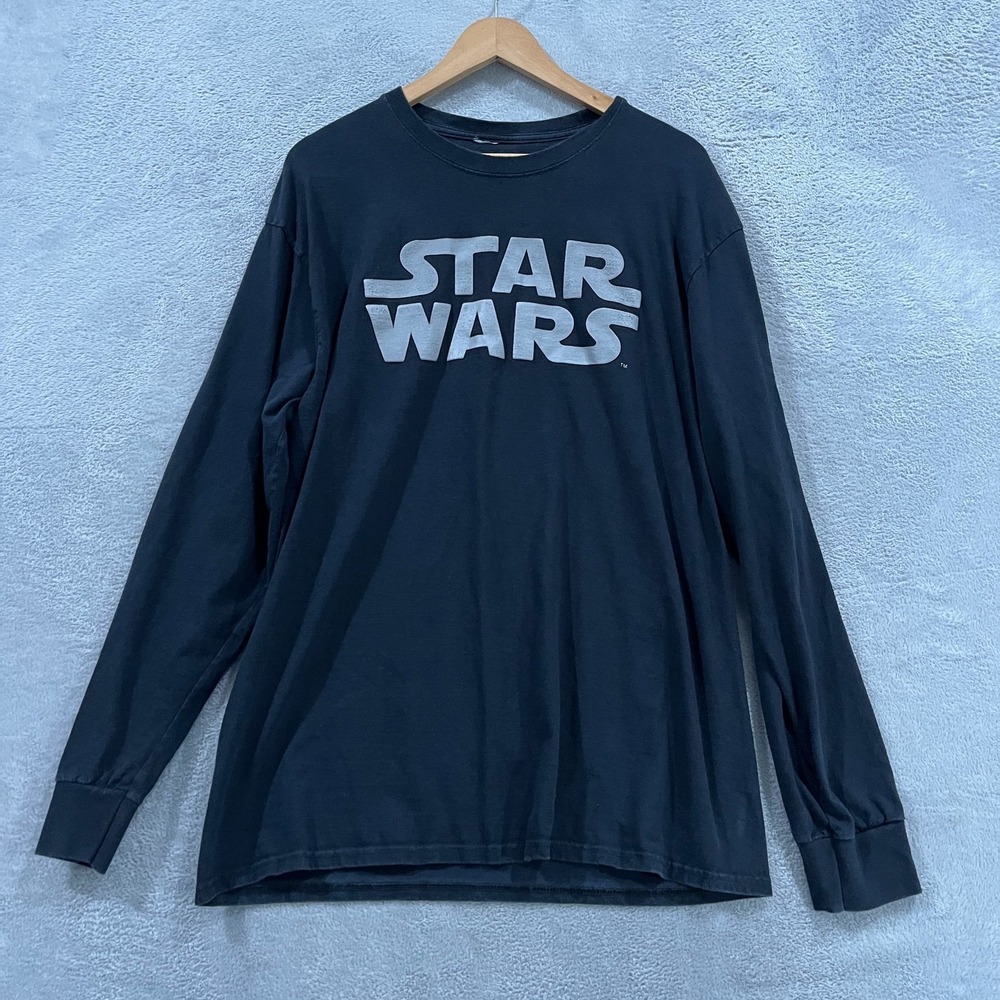 Star Wars Disney Shirt Adult XL Black Dark Side Crewneck Long Sleeve 100% Cotton